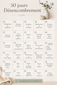 Défi de désencombrement de 30 jours, espace de vie apaisant