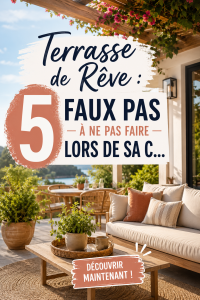 Un aménagement de terrasse moderne avec des meubles confortables et des plantes décoratives