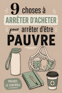 Femme souriante consultant un budget sur une table, symbolisant les économies à réaliser en modifiant ses achats.