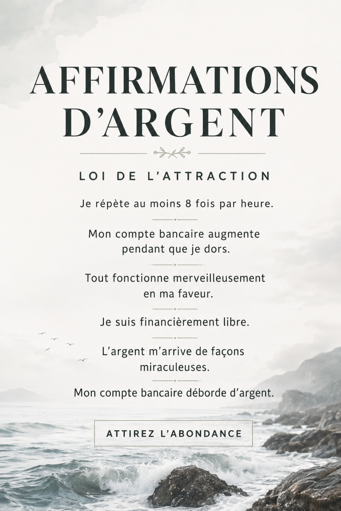 Femme méditant avec des affirmations écrites pour attirer l'argent et manifester la prospérité