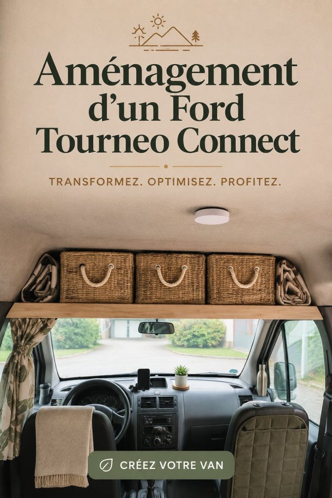 Aménagement intérieur cosy d'un Ford Tourneo Connect