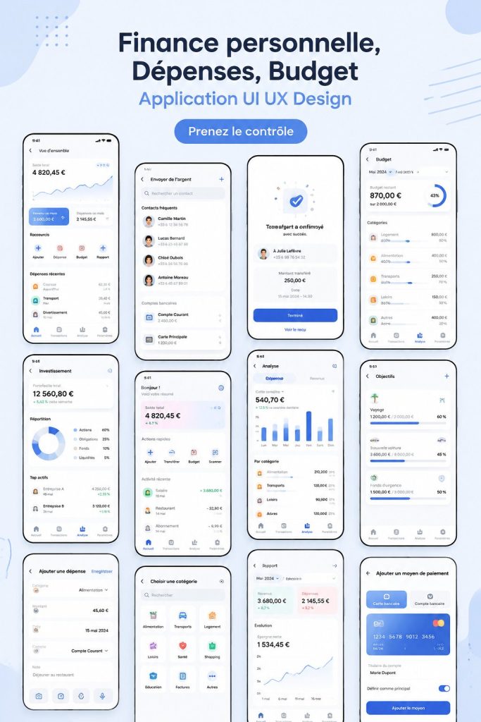 Une femme utilisant une application de gestion de budget sur son téléphone.