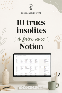 Un ordinateur affichant l'interface de Notion avec des notes et des tableaux de gestion