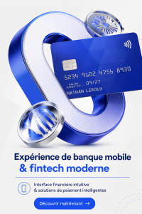 Une femme heureuse consultant une application de banque mobile sur son téléphone.