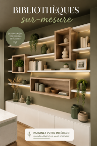 Bibliothèque sur-mesure dans un intérieur chaleureux et accueillant