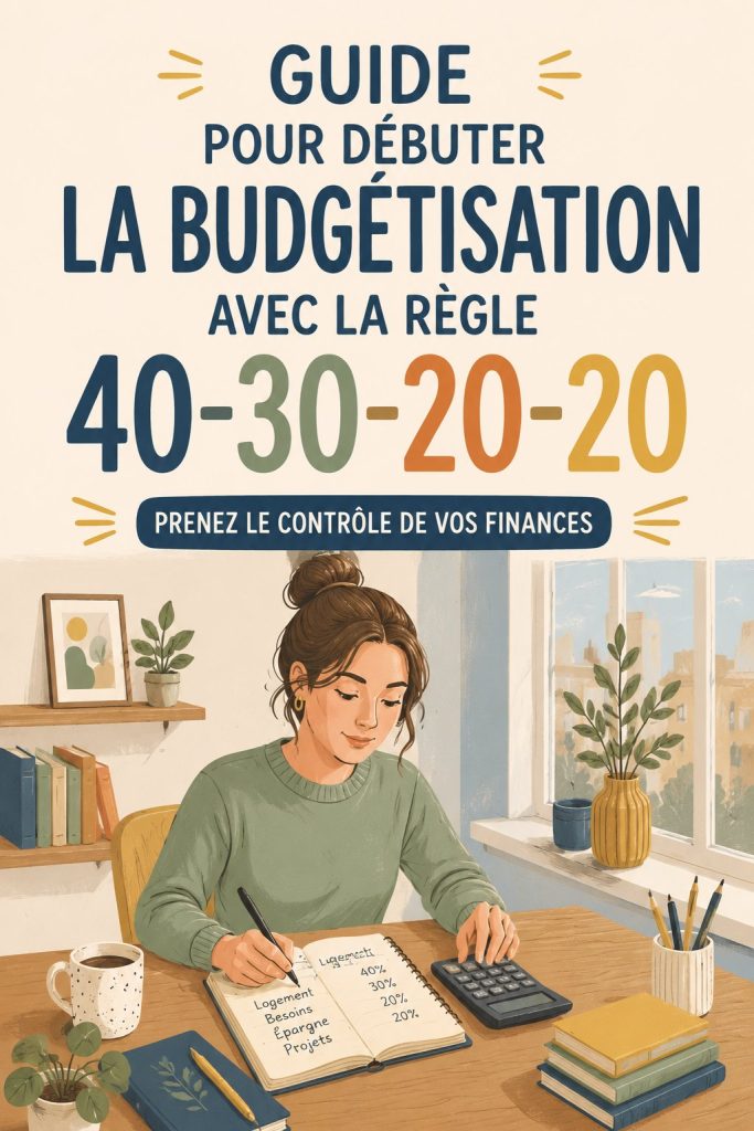 Femme utilisant un budget simple avec la méthode 40-30-20