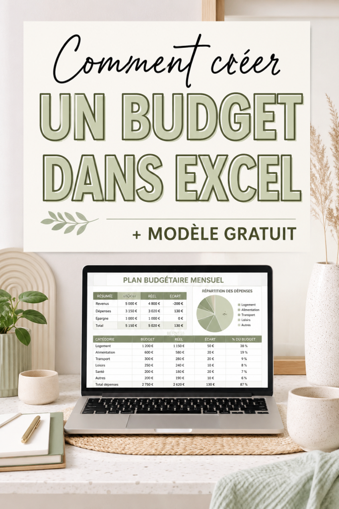 Capture d'écran d'un budget Excel bien organisé