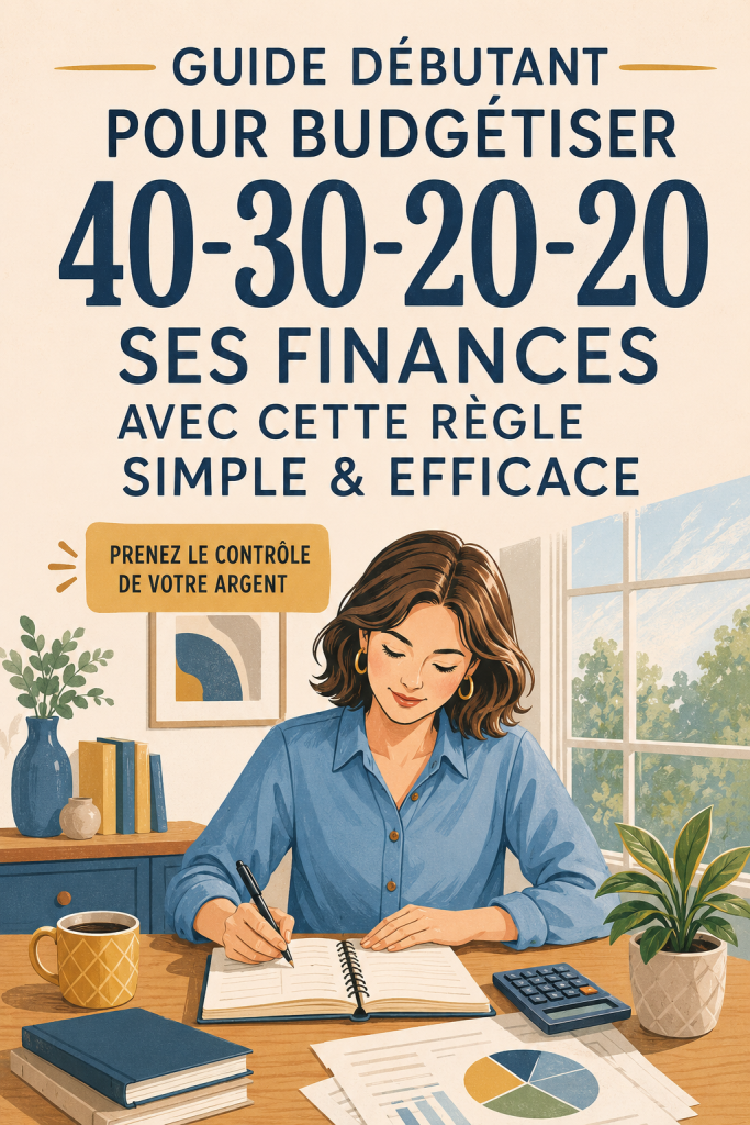 Illustration d'une méthode de budget illustrant la règle 40-30-20-10 pour une gestion financière efficace.
