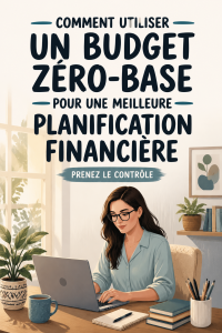 Femme en train de planifier son budget à zéro avec un ordinateur et des notes