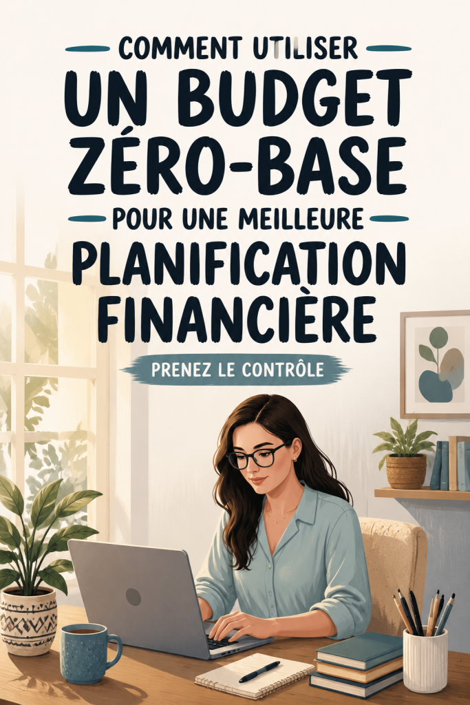 Femme en train de planifier son budget à zéro avec un ordinateur et des notes