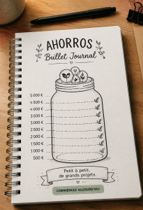 Femme utilisant un bullet journal pour gérer ses économies