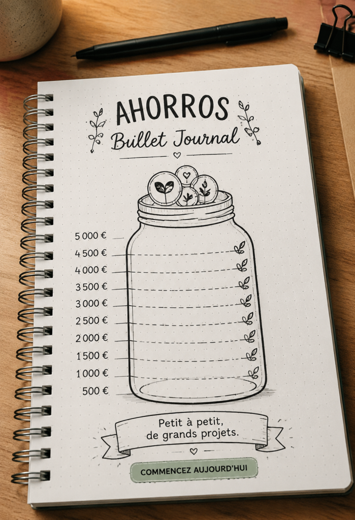 Femme utilisant un bullet journal pour gérer ses économies