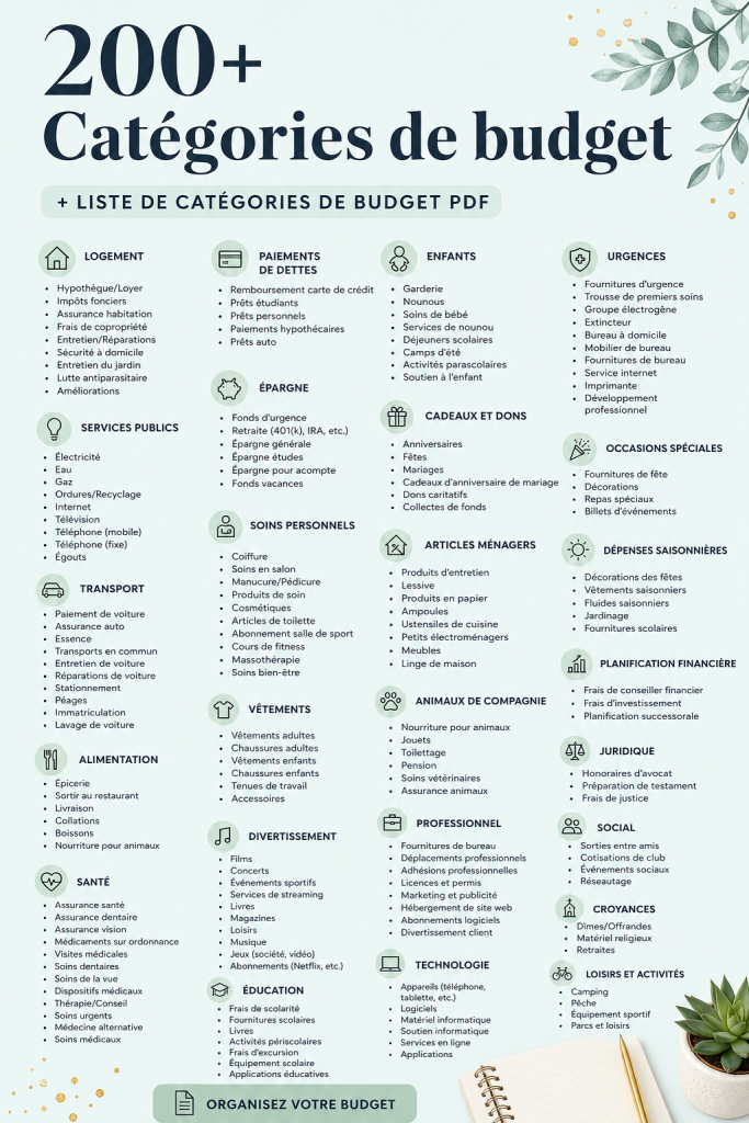 Femme souriante utilisant un tableau de budget pour gérer ses finances.
