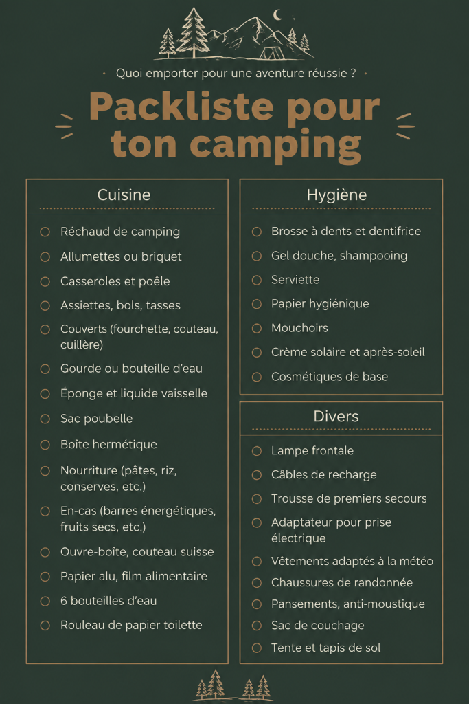 Check-list de camping pour une préparation sereine en famille