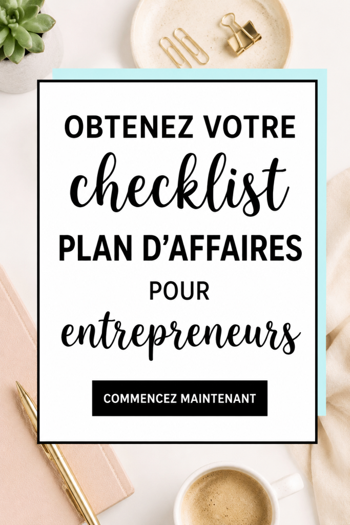 Une femme consultant une checklist de plan d'affaires pour sa startup.