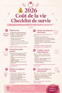 Checklist pratique pour gérer le coût de la vie en 2026