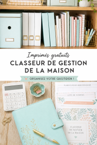 Un classeur de gestion élégant sur une table en bois, prêt à être utilisé pour organiser la maison.