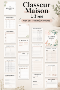 Classeur de maison pratique avec des modèles gratuits pour une organisation facile
