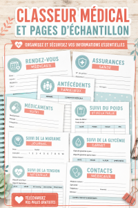 Classeur médical imprimable avec des pages personnalisées