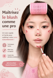 Tutoriel d'application de blush pour un look naturel
