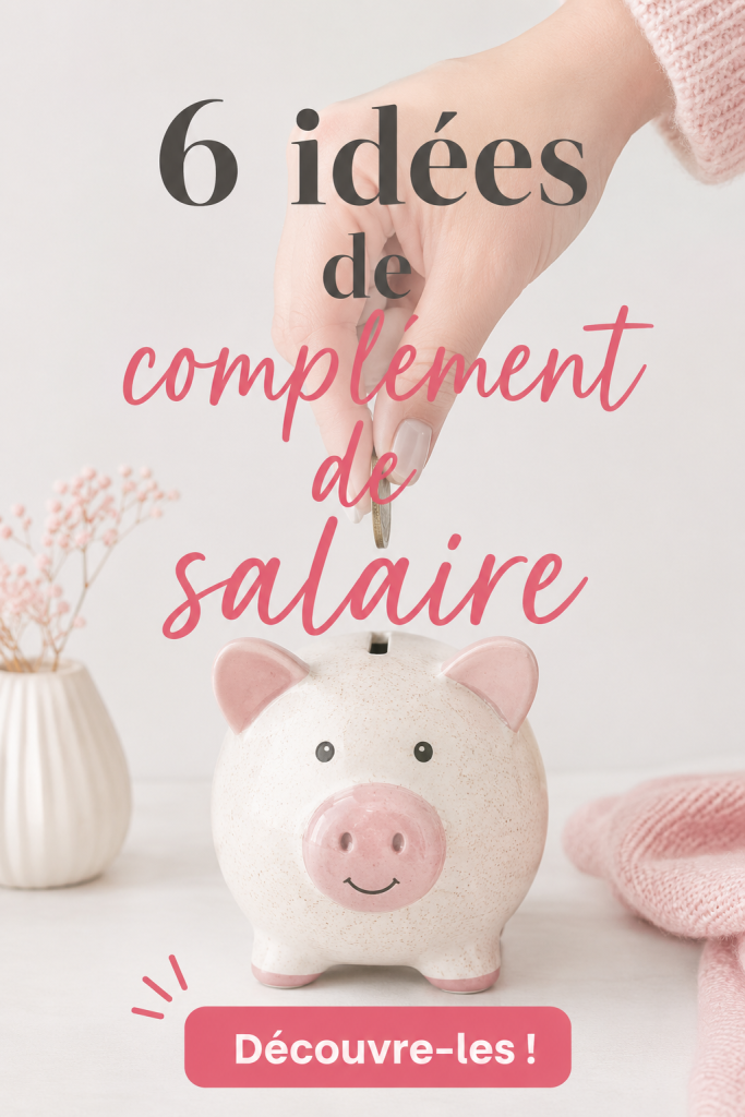 Femme souriante travaillant sur son ordinateur à domicile, pendant qu'elle planifie des idées de complément de salaire.