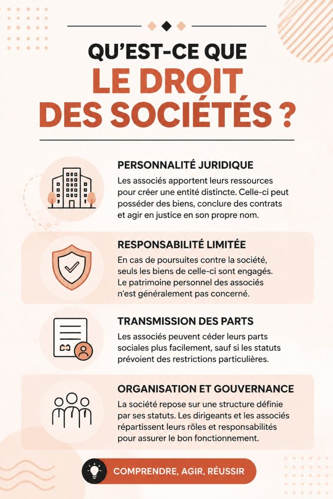 Femme professionnelle discutant de droit des affaires avec des collègues.