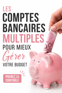 Femme souriante vérifiant son budget avec plusieurs comptes bancaires ouverts sur son appareil.