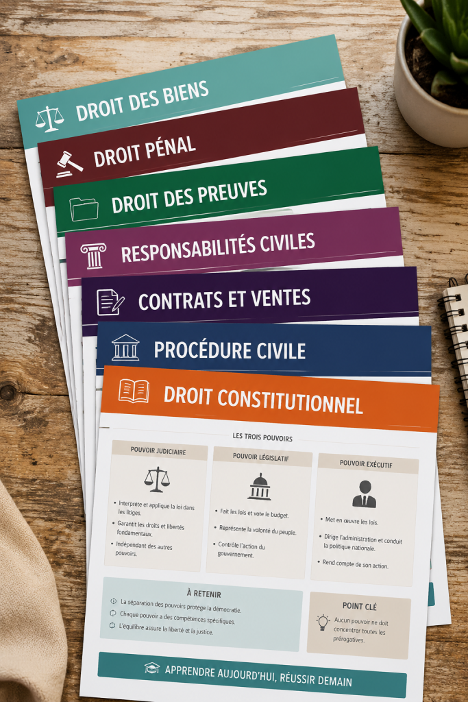 Une étudiante en droit réfléchissant aux cours de sa première année.