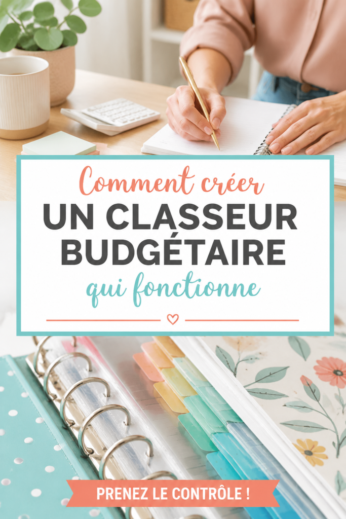 Classeur de budget organisé sur une table avec des fournitures de bureau