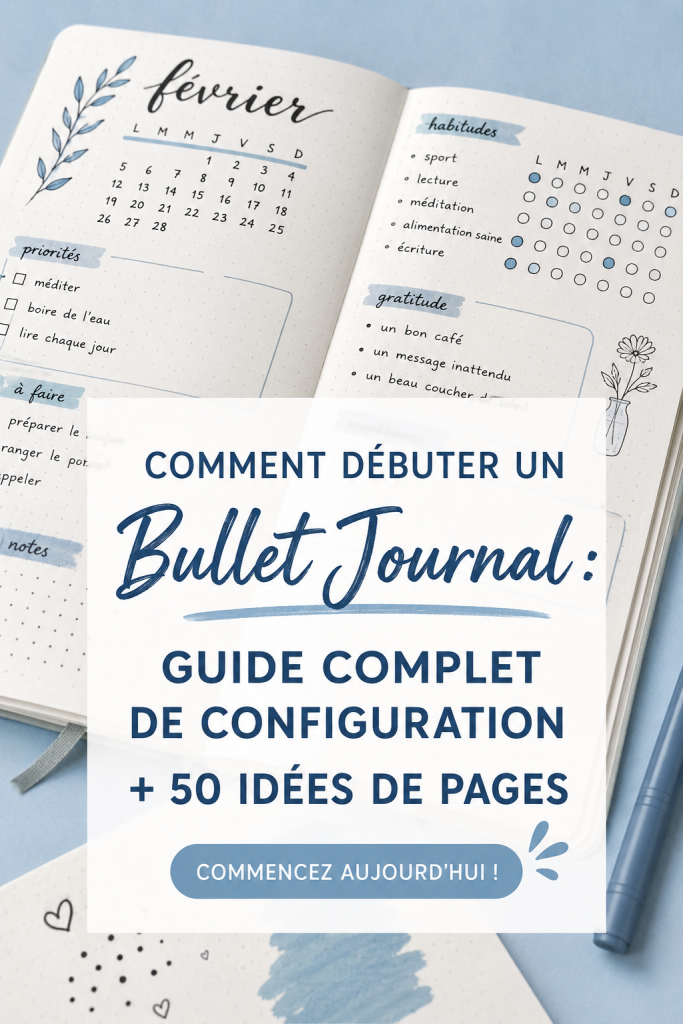 Une page de bullet journal avec des illustrations colorées et bien organisées.