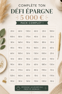 Un calendrier d'épargne coloré et motivant avec des objectifs à atteindre