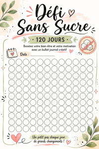 Défi sans sucre de 120 jours avec bullet journal