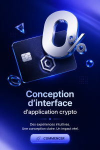 Interface moderne d'une application de crypto-monnaie avec éléments de design attrayants