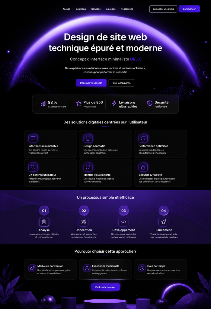 Exemple de design de site web moderne et épuré
