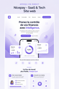 Exemple d'un design de site web SaaS moderne et attrayant.