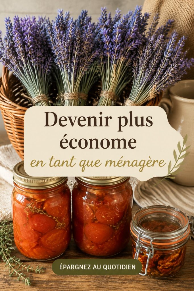 Femme au foyer appliquant des astuces d'économie à la maison.