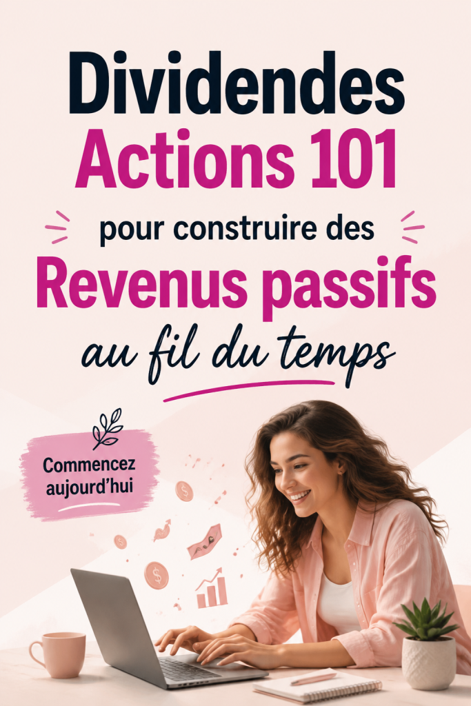 Une femme heureuse analysant des actions à dividendes pour améliorer ses finances personnelles.