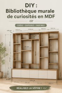 Cabinet de curiosités en MDF décoré avec des souvenirs uniques