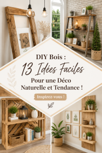 Un projet DIY en bois mettant en scène une décoration naturelle et chaleureuse.