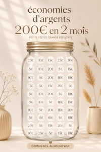 Femme souriante examinant son budget pour économiser 200€.