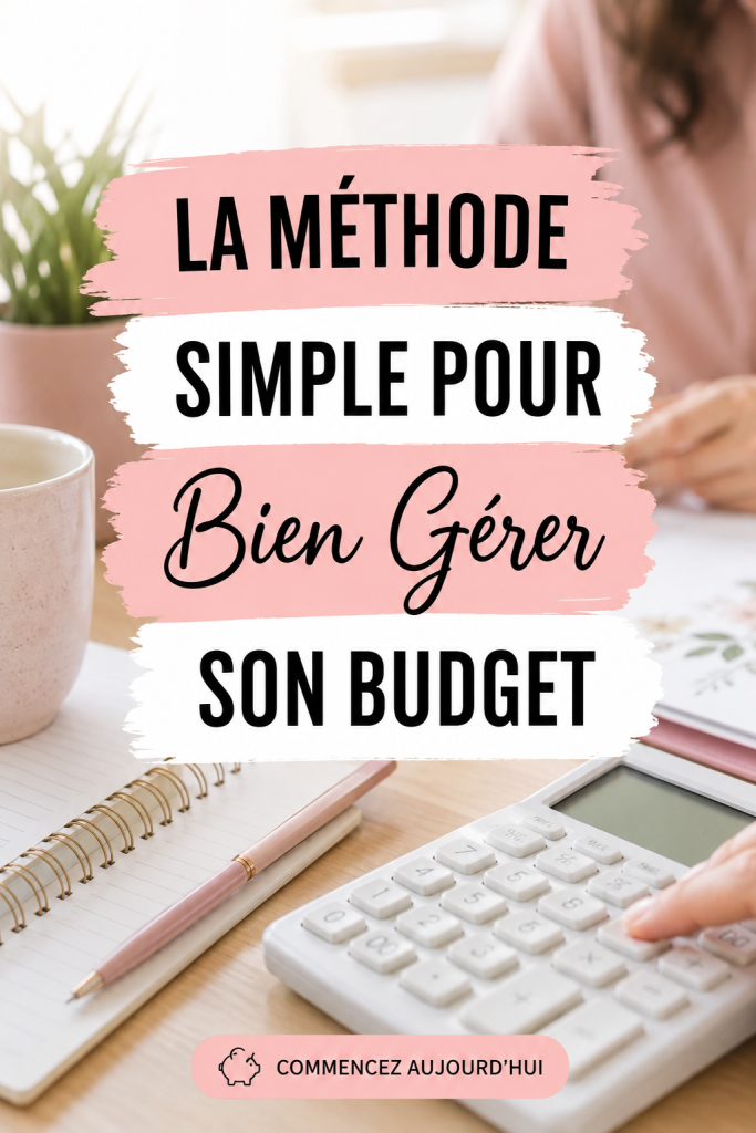 Femme enthousiaste planifiant son budget avec un ordinateur et des fournitures