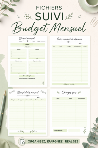 Un fichier Excel de suivi de budget mensuel ouvert sur un ordinateur.