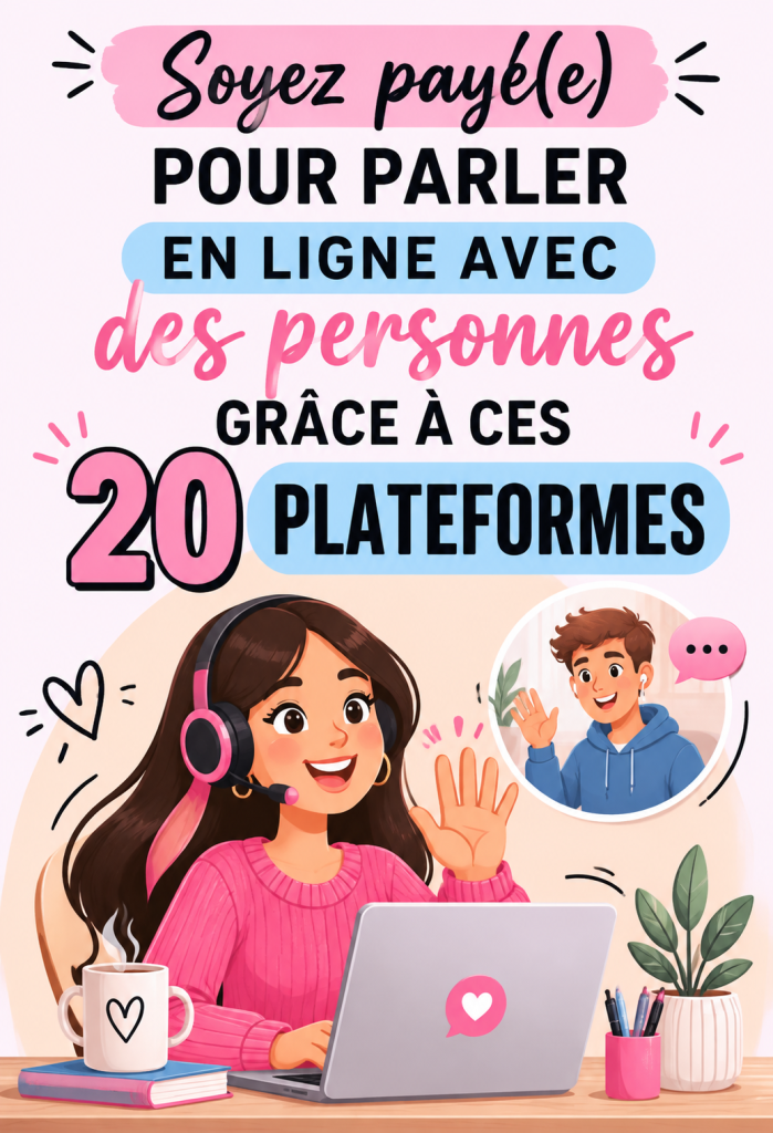 Illustration d'une femme discutant avec un ordinateur et des icônes d'argent autour d'elle.