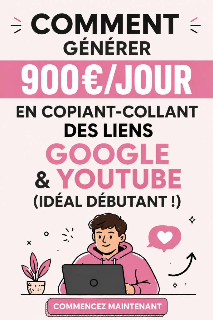 Femme utilisant un ordinateur pour partager des liens et gagner de l'argent en ligne.