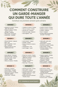 Garde-manger fonctionnel bien organisé avec des bocaux et des étagères