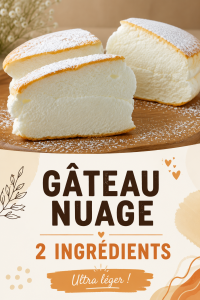 Un gâteau nuage léger et moelleux avec des ingrédients simples, prêt à être dégusté.