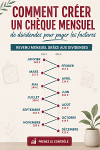 Illustration d'un tableau de finances personnelles avec des calculs de revenu passif