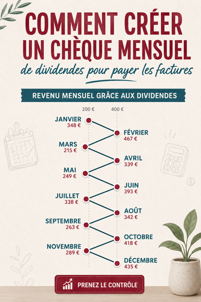Illustration d'un tableau de finances personnelles avec des calculs de revenu passif