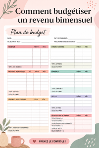 Femme examinant ses finances avec une calculatrice et un carnet pour gérer son budget bimensuel.