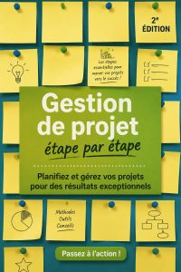 Image représentant un tableau de planification de projet avec des post-it colorés